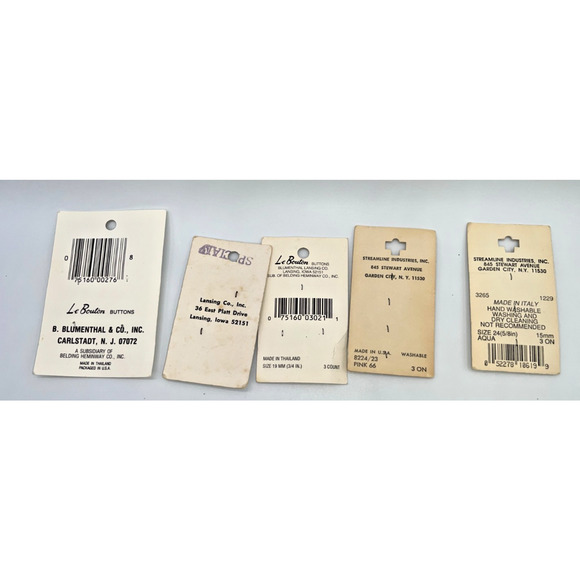 Vintage Buttons Carded Le Bouton Streamline Shades of Blue buttons Navy Pearl - Picture 9 of 10